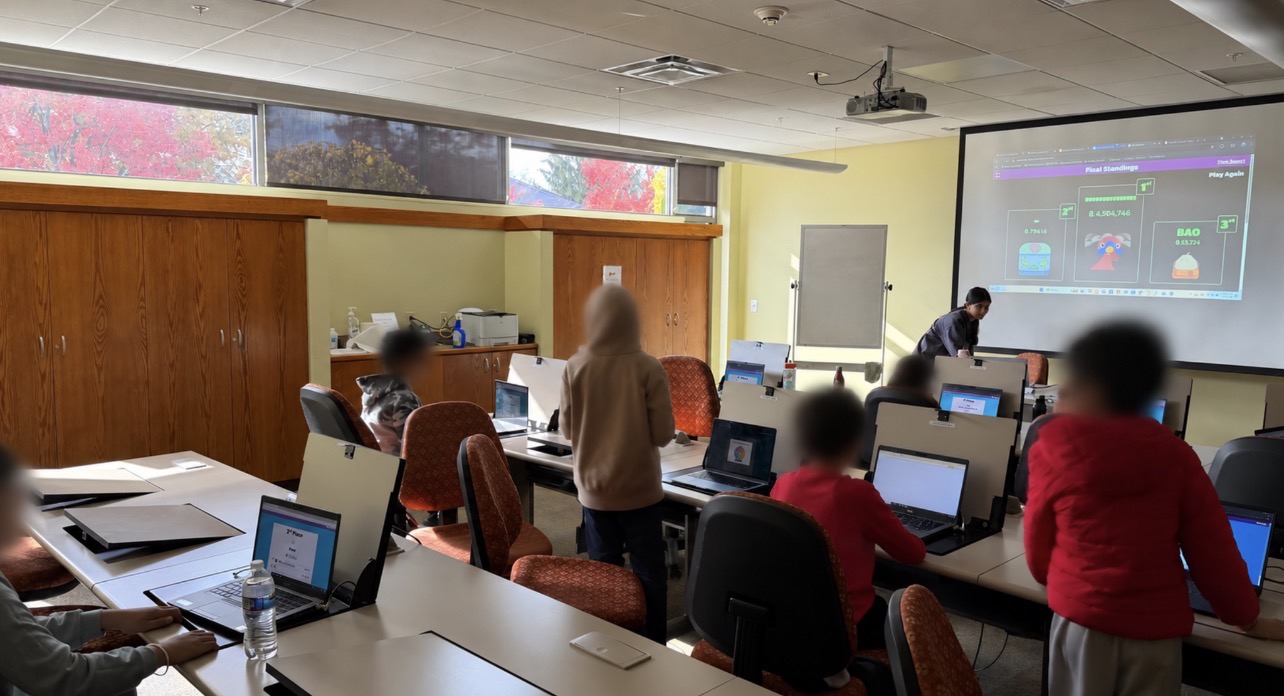 Students participating in a STEMSpark coding activity